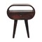 Homeroots 21" Walnut Solid Wood Oval One Drawer Nightstand 651529 - alternate 12