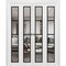Sartodoors Sliding Closet Double Bi-fold Doors, Lucia 2466 White Silk with Clear Glass and Aluminum Strips, S LUCIA2466DBF-WS-72 x 80 (4* 18x80) - alternate 1