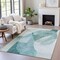 Homeroots 3' X 5' Teal Blue And Ivory Abstract Washable Indoor Outdoor Area Rug 630435 - alternate 4