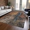 Homeroots 8' X 10' Blue Copper And Brown Abstract Washable Indoor Outdoor Area Rug 606059 - alternate 6