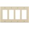 Decora Wallplate, 4-1/2 in L, 8.18 in W, 4 -Gang, Thermoset Plastic, Light Almond, Smooth 80412-T - alternate 3