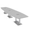 Skutchi Designs Boat Conference Table With Power, 48 in W, 192 in L, Grey HAR-BOT-48x192-DOU-U779-ESIL - alternate 1