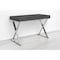 Homeroots 47" Gray and Silver Wood and Stainless Steel Mirrored X-Shape Writing Desk With Two Drawers 372196 - alternate 4