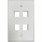 Eaton Tripp Lite Series Safe-IT 4-Port Single-Gang Keystone Wall Plate, Antibacterial, Ivory Matte, TAA N042AB-004-IVM - alternate 1