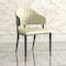 Leisuremod Aria Modern Dining Chair in Leather and Iron Legs with Curved Back in Grey, 4PK AC45GR4 - alternate 8