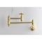 Kingston Brass Wall Mount Pot Filler Faucet with Knurled Handle, Brushed Brass KS3107RKZ - alternate 6