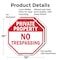 Signmission Private Property No Trespassing, 10 inch X 10 inch, Aluminum Metal Signs, 2PK OC-A-2PACK-10-142 - alternate 6