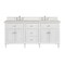 James Martin Vanities Lorelai 72" Double Vanity, Bright White, w/ 3 CM Siberian Silestone Top 424-V72-BW-3SFR - alternate 1