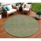 Homeroots 8' Fern Green Round Striped Washable Indoor Outdoor Area Rug 608809 - alternate 1
