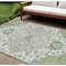 Homeroots 9' X 12' Artichoke Green Blue And Ivory Oriental Washable Indoor Outdoor Area Rug 596606 - alternate 1
