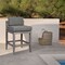 Armen Living Vivid Outdoor Patio Counter Stool in Gray Eucalyptus Wood with Gray Olefin Cushions LCVIBAEUCGRY26 - alternate 6