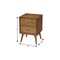 Homeroots 26" Solid Wood and Wood Two Drawer Nightstand 399263 - alternate 5