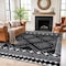 World Rug Gallery Geometric Shag Area Rug 7 ft 10 in x 10 ft Anthracite WR120ANTHRACITE8X10 - alternate 1