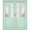 Sartodoors Sliding French Double Pocket Doors with Frosted Glass 64x80 (2* 32x80) Solid Core Modern Interior VEREGIO7339DP-OLI-64 - alternate 1