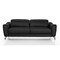 Homeroots 80" Black Genuine Leather Sofa With Silver Legs 480921 - alternate 1