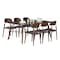 Homeroots 71" Brown Rectangular Manufactured Wood And Solid Wood Dining Table 486021 - alternate 7
