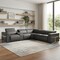 Homeroots Gray Italian Leather Modular L Shaped Six Piece Corner Sectional With Console 534865 - alternate 10
