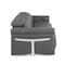 Homeroots 100" Dark Gray Top Grain Leather Reclining Metal USB Sofa 720359 - alternate 8