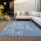 Homeroots 8' X 10' Denim Blue And Ivory Abstract Washable Indoor Outdoor Area Rug 596857 - alternate 6