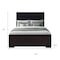 Homeroots Brown and Black Wood And Upholstery Full Bed Frame 634331 - alternate 7