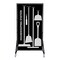 5S Supplies Housekeeping Shadow Board Broom Station V8, Black / Gray, Kit + Stand HSB-V8-BLACK/GRAY-KIT-STAND - alternate 1