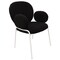 Leisuremod Celestial Boucle Dining Arm Chair, White Iron Frame with Black Fabric CCAW-23BL - alternate 1