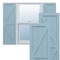 Ekena Millwork True Fit PVC Two Equal Panel Farmhouse Fixed Mount Shutters w/ Z-Bar, Peaceful Blue , 18W x 46H, PR TFP102FH18X046SB - alternate 1