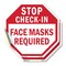 Signmission Stop Check-in Face Masks Required, 4 inch X 4 inch, Vinyl Decal, 2PK OC-D-2PACK-4-54 - alternate 1