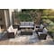 Homeroots Six Piece Outdoor Brown Metal Sofa Seating Group With Cushions 372323 - alternate 3