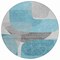 Homeroots 8' Teal Blue And Gray Round Abstract Washable Indoor Outdoor Area Rug 632187 - alternate 5