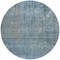 Homeroots 8' Blue And Ivory Round Abstract Washable Indoor Outdoor Area Rug 631091 - alternate 8