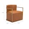 Homeroots 27" Brown And Gold Faux Leather And Faux Leather Arm Chair 556474 - alternate 4