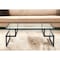 Homeroots 45" Black Glass And Steel Coffee Table With Two Shelves 522002 - alternate 1