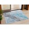 Homeroots 3' X 5' Teal Blue And Gray Abstract Washable Indoor Outdoor Area Rug 631857 - alternate 1