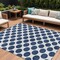 Homeroots 10' X 14' Navy Blue And Ivory Polka Dot Washable Indoor Outdoor Area Rug 614928 - alternate 1