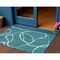 Homeroots 3' X 5' Teal Blue And Ivory Abstract Washable Indoor Outdoor Area Rug 597523 - alternate 1
