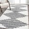 Jonathan Y Elm Diamond Stripe Geometric Shag White/Gray 3 ft. x 5 ft. Area Rug MOH408A-3 - alternate 7