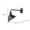 Homeroots Wide Shade Matte Black LED Wall Light 398461 - alternate 4