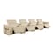 Homeroots 166" Beige Top Grain Leather Reclining Metal USB Sofa 720371 - alternate 1
