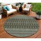 Homeroots 8' Brown Green And Olive Green Round Tribal Washable Indoor Outdoor Area Rug 582550 - alternate 6