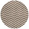 Homeroots 8' Brown And Beige Round Chevron Washable Indoor Outdoor Area Rug 595303 - alternate 5