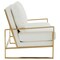 Leisuremod Jefferson Leather Loveseat with Gold Frame, White JAG53W-L - alternate 5