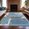 Homeroots 10' X 14' Teal Blue And Gray Abstract Washable Indoor Outdoor Area Rug 632190 - alternate 8