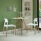Fabulaxe Modern Plastic Dining Chair Open Back with Beech Wood Legs, White QI004222.WT - alternate 10