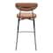 Homeroots Set of Two 29" Brown and Black Faux Leather and Steel Low Back Bar Height Bar Chairs, 2PK 564994 - alternate 5