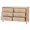 Bali & Pari Lanica Japandi Sun-Bleached Braided Rattan 6-Drawer Dresser 250-13729-ZORO - alternate 8