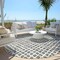 Homeroots 8' Gray Charcoal And Silver Round Geometric Washable Indoor Outdoor Area Rug 583296 - alternate 8