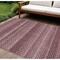 Homeroots 10' X 14' Red And Burgundy Striped Washable Indoor Outdoor Area Rug 610593 - alternate 1