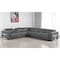 Homeroots Gray Italian Leather Modular L Shaped Seven Piece Corner Sectional With Console 534867 - alternate 1