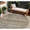 Homeroots 8' Brown Tan And Black Round Floral Washable Indoor Outdoor Area Rug 606178 - alternate 1